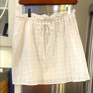 White Eyelet Mini Shirt. Fully lined.